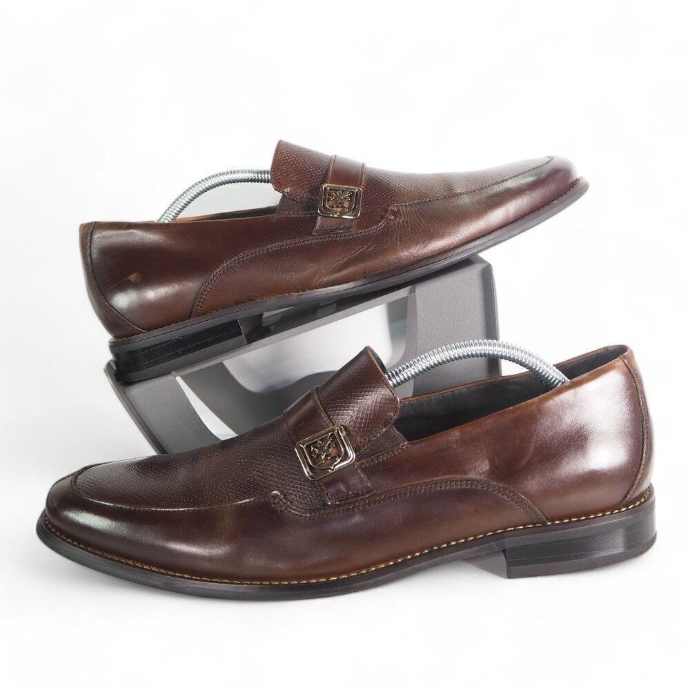 Stacy Adams Fontaine Leather Slip-on Loafers Cognac Brown‎ 24915-200 Men's 11M